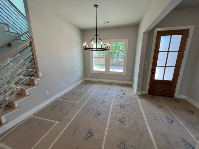 317 Magnolia Ln, Westworth Village, TX 76114 - foyer entrance featuring stairs, a chandelier, and baseboards