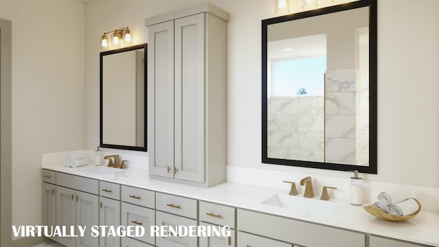 full bathroom featuring double vanity