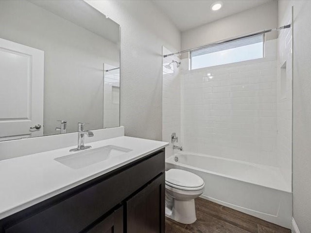1044 Pitch Pine St, Hickory Creek, TX 75065 - full bath featuring toilet, wood finished floors, shower / washtub combination, and vanity