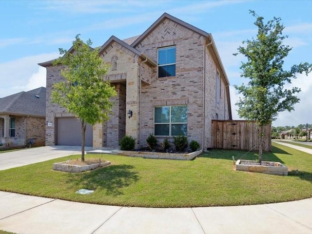 1044 Pitch Pine St, Hickory Creek, TX 75065 - view of front of home with brick siding, concrete driveway, and a garage