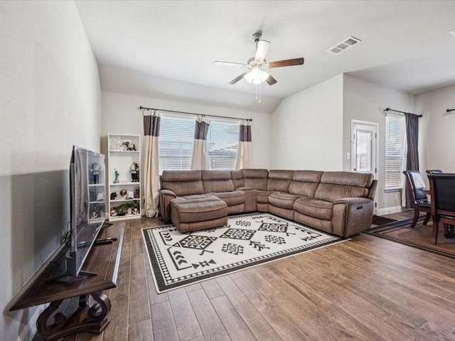1044 Pitch Pine St, Hickory Creek, TX 75065 - living area with a ceiling fan and wood finished floors