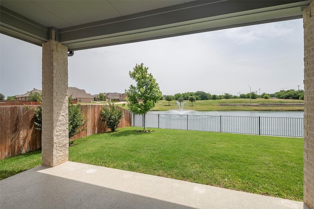 14312 Home Trl, Fort Worth, TX 76262 - view of yard featuring a water view and a patio area