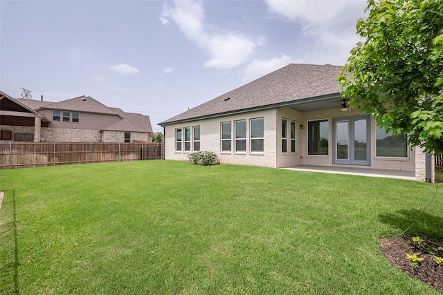 14312 Home Trl, Fort Worth, TX 76262 - rear view of property with a ceiling fan, a patio, and a shingled roof