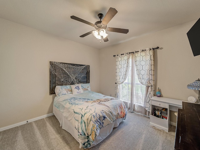 129 Spring Meadow Dr, Springtown, TX 76082 - carpeted bedroom with baseboards and a ceiling fan