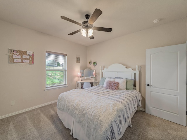 129 Spring Meadow Dr, Springtown, TX 76082 - bedroom with carpet floors, baseboards, and a ceiling fan