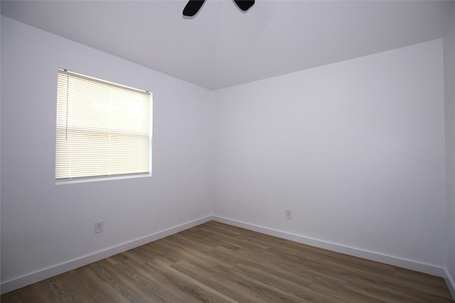 13308 Kempwood Ln, Dallas, TX 75253 - unfurnished room with wood finished floors, a ceiling fan, and baseboards