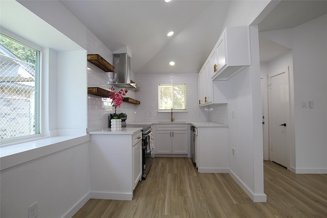 13308 Kempwood Ln, Dallas, TX 75253 - kitchen with extractor fan, appliances with stainless steel finishes, open shelves, light wood-type flooring, and healthy amount of natural light