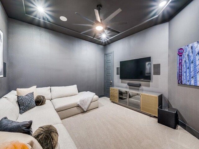 4208 Sunrise Ln, Celina, TX 75078 - carpeted living area featuring a ceiling fan and baseboards