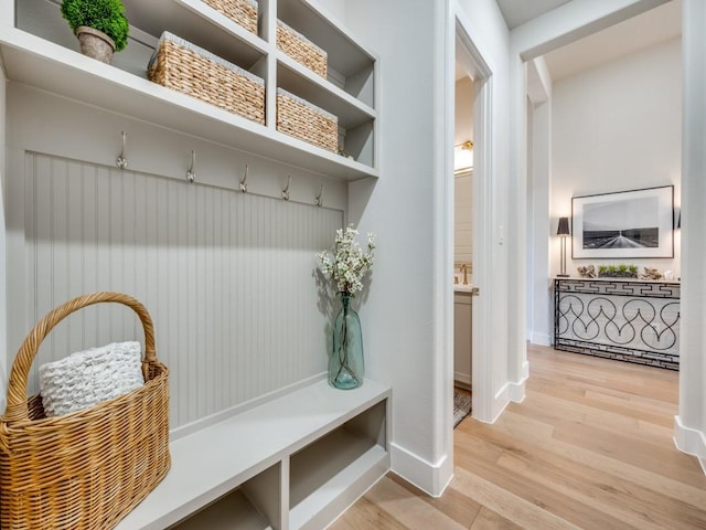4208 Sunrise Ln, Celina, TX 75078 - mudroom featuring light wood-style floors and baseboards