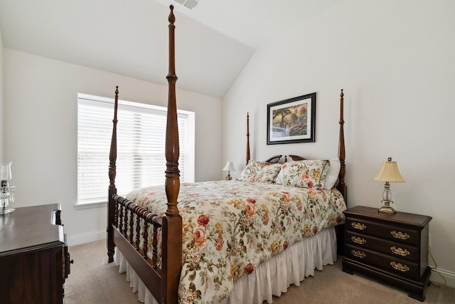 804 Countryside Way, Little Elm, TX 76227 - bedroom featuring light carpet, vaulted ceiling, and baseboards