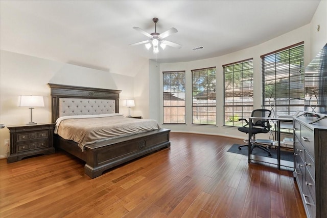 2652 Waterway Dr, Grand Prairie, TX 75054 - bedroom with wood finished floors, baseboards, and ceiling fan