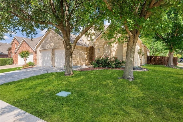 2652 Waterway Dr, Grand Prairie, TX 75054 - view of front facade with brick siding, a garage, and concrete driveway