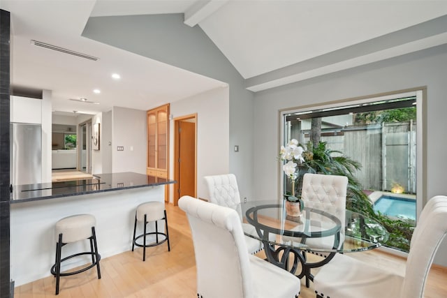 957 Easton Pl, Dallas, TX 75218 - dining area with light wood-type flooring and recessed lighting