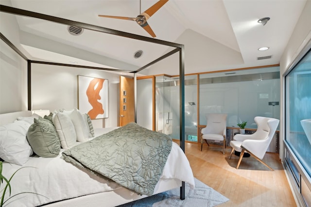 957 Easton Pl, Dallas, TX 75218 - bedroom with lofted ceiling, wood finished floors, and recessed lighting