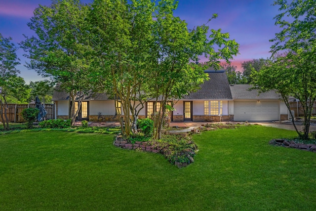 7609 Spring Valley Rd, Dallas, TX 75254 - view of front of home featuring a garage, a shingled roof, driveway, and brick siding