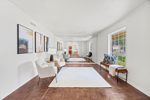 7609 Spring Valley Rd, Dallas, TX 75254 - living area with ornamental molding and baseboards