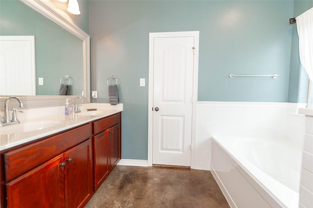 517 N 2nd St, Midlothian, TX 76065 - full bath featuring concrete flooring, a bath, and double vanity