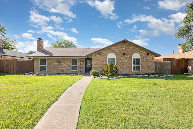 3105 Kensington Dr, Mesquite, TX 75150 - ranch-style house featuring brick siding and a chimney
