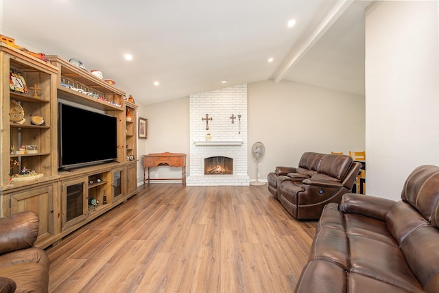 3105 Kensington Dr, Mesquite, TX 75150 - living area with light wood-type flooring, baseboards, and a brick fireplace