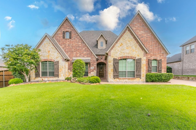 1061 Circle J Trl, Prosper, TX 75078 - view of front of house featuring stone siding, brick siding, and roof with shingles