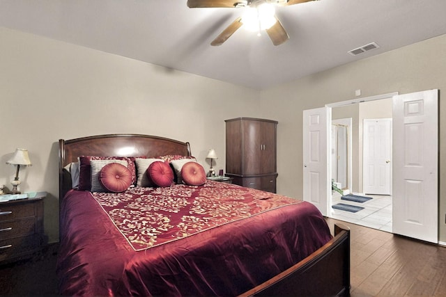 1942 Garrison Way, Garland, TX 75040 - bedroom featuring ceiling fan and wood finished floors