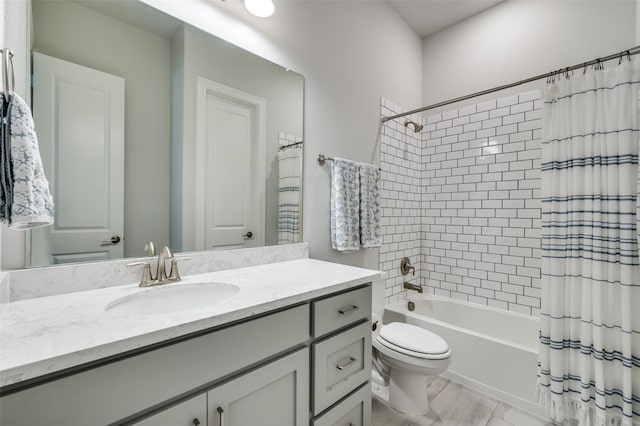 2813 Dorset, The Colony, TX 75056 - full bath featuring shower / bath combo, vanity, and toilet