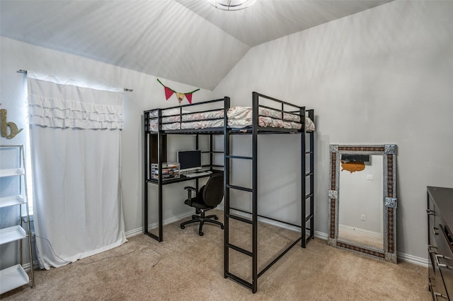 5712 Demi Sec Dr, Mckinney, TX 75070 - bedroom with carpet floors, an office area, vaulted ceiling, and baseboards