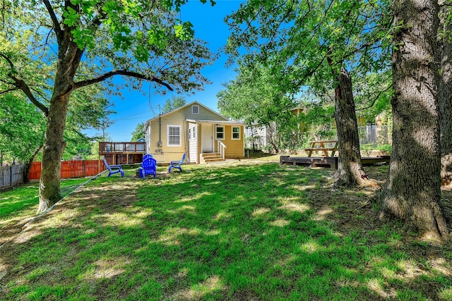 401 W Acheson St, Denison, TX 75020 - rear view of property with a deck and entry steps