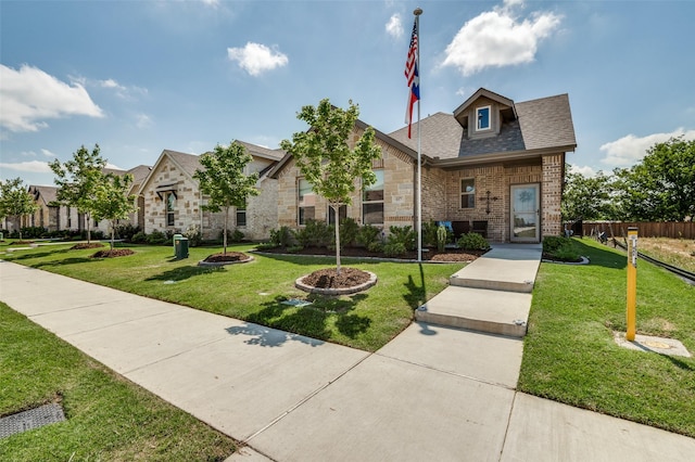 view of front of house with stone siding and brick siding