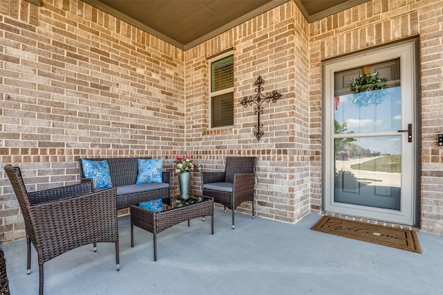 view of patio featuring an outdoor living space