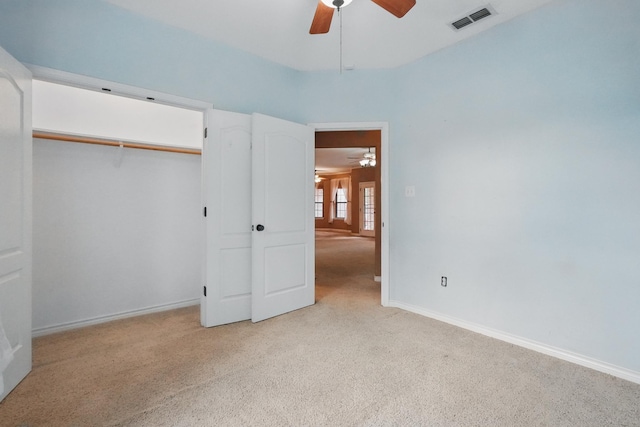 146 Country Oaks Rd, Clyde, TX 79510 - unfurnished bedroom featuring light colored carpet, baseboards, a closet, and ceiling fan