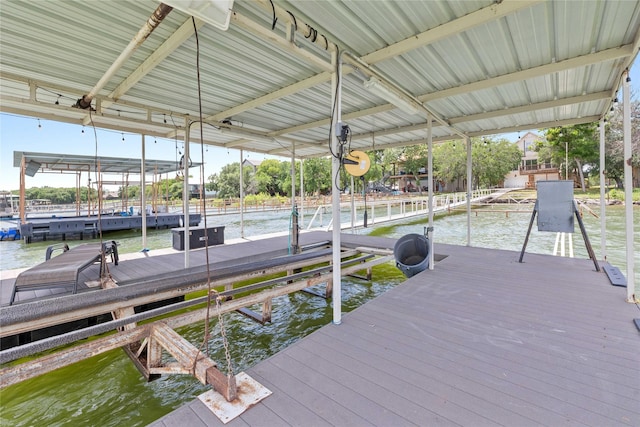 270 Hawk Ln, Brownwood, TX 76801 - dock area with boat lift and a water view