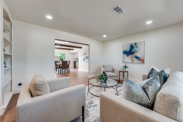 2810 Sunny Hill Ln, Farmers Branch, TX 75234 - living room with wood finished floors and recessed lighting