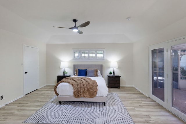 2809 Valley Ridge Dr, Richardson, TX 75080 - bedroom featuring access to exterior, light wood-type flooring, and baseboards