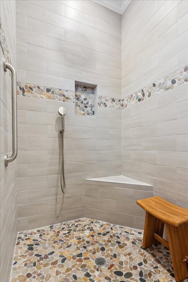207 Merrifield Dr, Woodway, TX 76712 - full bath with tiled shower and stone finish flooring