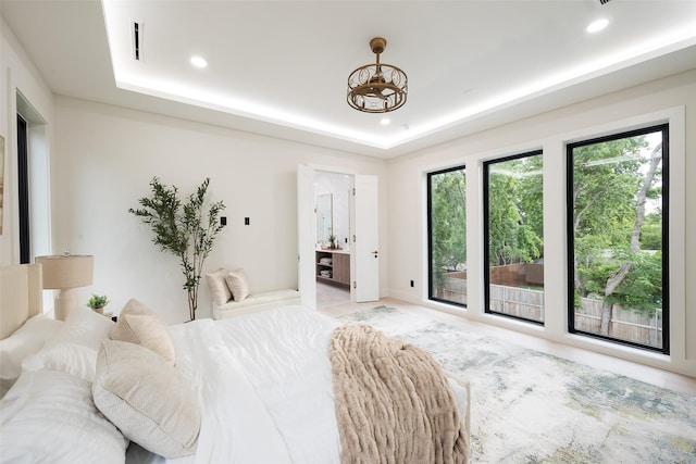 4326 Merrell Rd, Dallas, TX 75229 - bedroom with a raised ceiling and recessed lighting