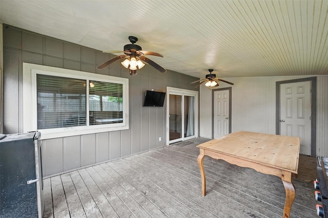 4841 Woodstock Dr, Fort Worth, TX 76137 - wooden terrace with a ceiling fan