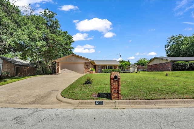 1208 Kay Dr, Weatherford, TX 76086 - view of front of home with brick siding, an attached garage, and concrete driveway