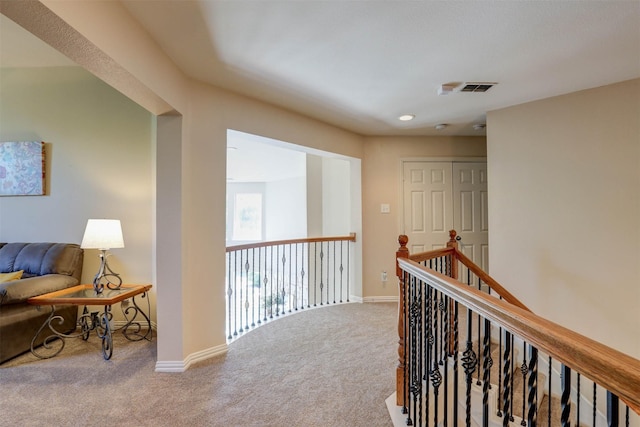 12332 Green Ash Dr, Fort Worth, TX 76244 - corridor with carpet floors, baseboards, and an upstairs landing