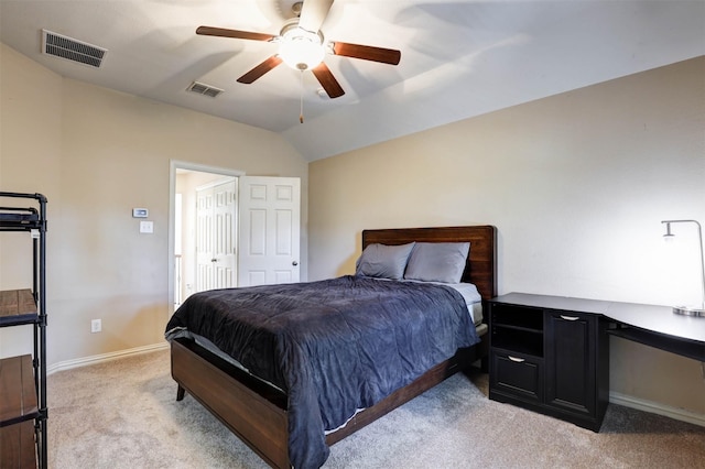 12332 Green Ash Dr, Fort Worth, TX 76244 - bedroom featuring light colored carpet, lofted ceiling, baseboards, a ceiling fan, and an office area