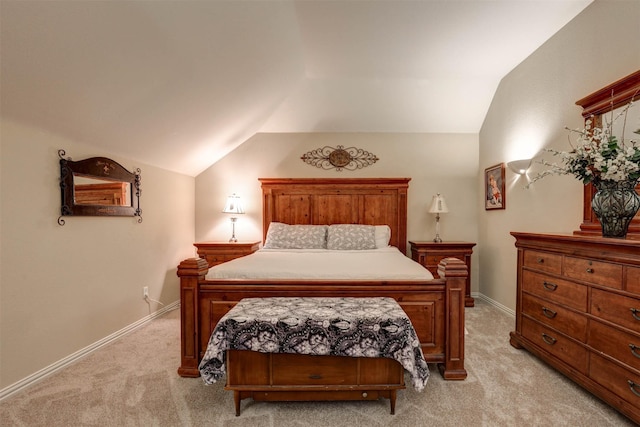 12332 Green Ash Dr, Fort Worth, TX 76244 - bedroom with light carpet, vaulted ceiling, and baseboards