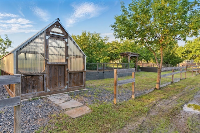 3320 S Fm 548, Royse City, TX 75189 - view of yard with fence, a greenhouse, and an outbuilding