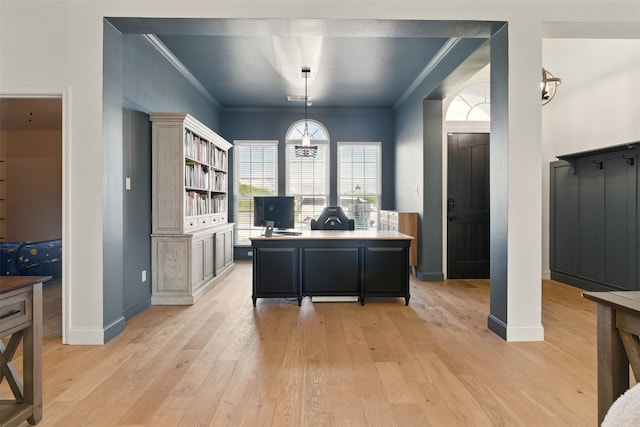 3320 S Fm 548, Royse City, TX 75189 - office featuring light wood-style flooring, crown molding, and baseboards