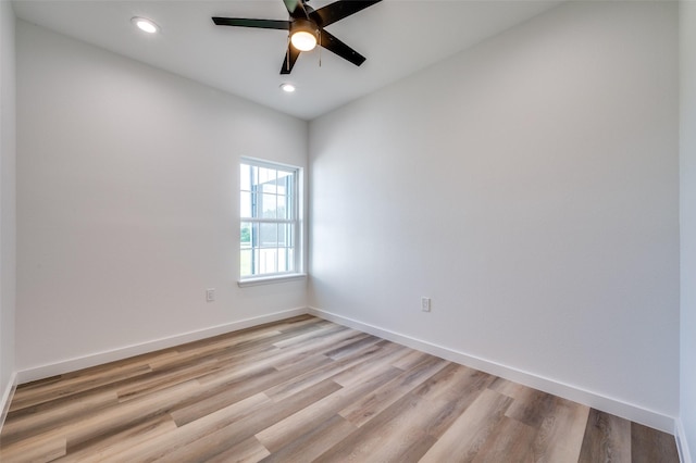 488 Klas Rd, Sherman, TX 75092 - empty room with light wood-style flooring, a ceiling fan, and recessed lighting