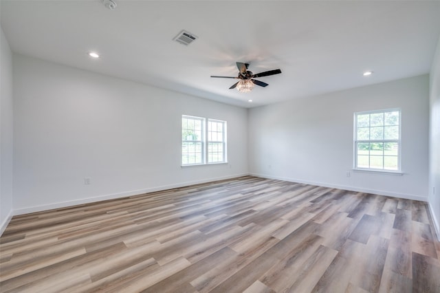 488 Klas Rd, Sherman, TX 75092 - empty room featuring recessed lighting, wood finished floors, and a ceiling fan