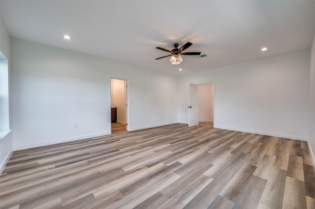 488 Klas Rd, Sherman, TX 75092 - unfurnished room with recessed lighting, a ceiling fan, and light wood finished floors