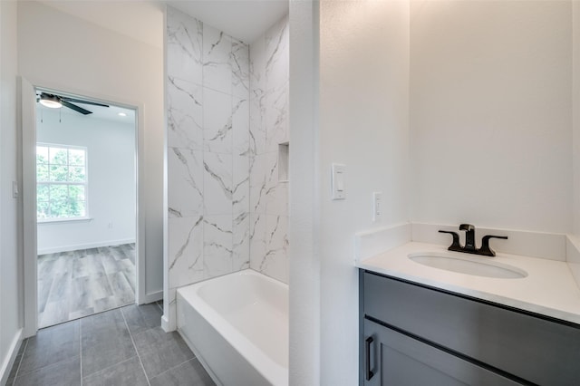 488 Klas Rd, Sherman, TX 75092 - full bathroom with vanity, shower / washtub combination, and ceiling fan