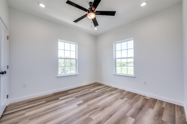 488 Klas Rd, Sherman, TX 75092 - empty room with recessed lighting, light wood-type flooring, and ceiling fan