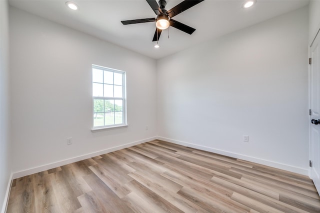488 Klas Rd, Sherman, TX 75092 - spare room featuring ceiling fan, recessed lighting, and light wood finished floors