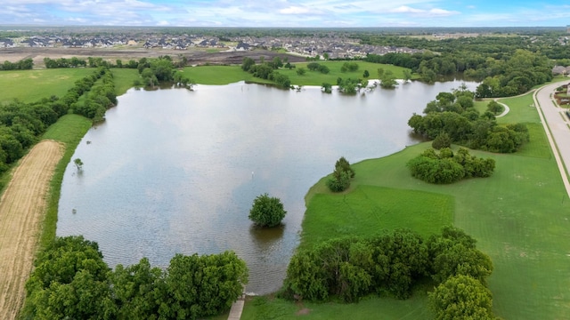 drone / aerial view of a nearby body of water